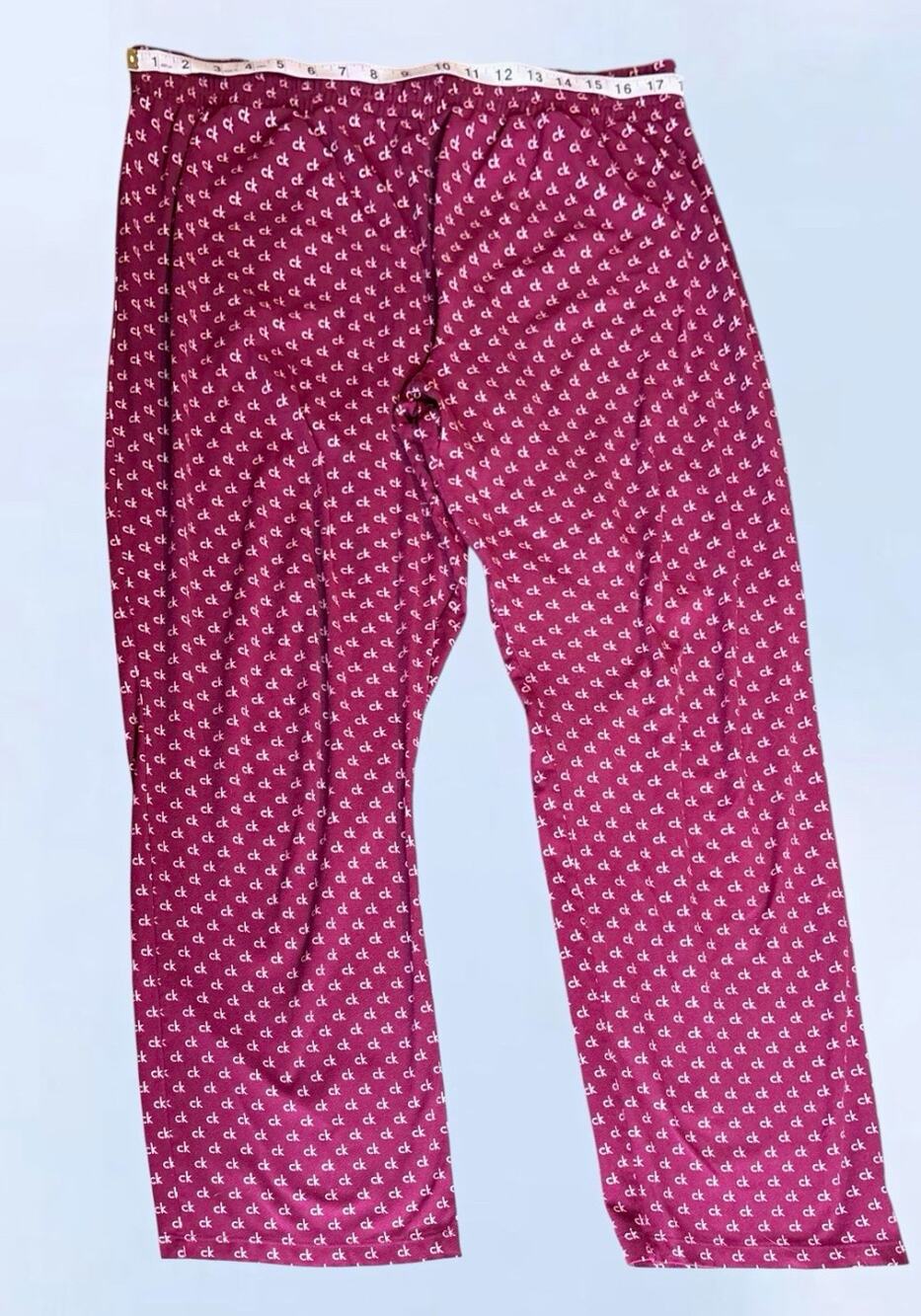 Calvin Klein Womens Pajama Pants Size XL Burgundy Maroon Monogram Logo Sleepwear